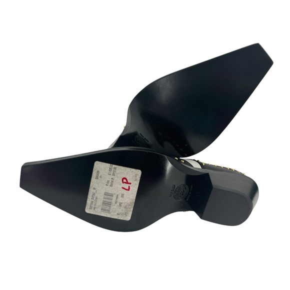 VERSACE Leather Mule Shoes US 9 UK 6 EU39 Medusa Head‎ Stud Metal Toe - Picture 9 of 10